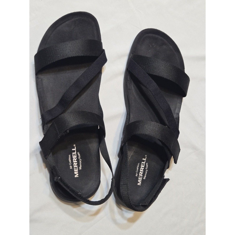 Merrell District 3 Strap Web Sandal Womens US 11 Black Performance Cushioned